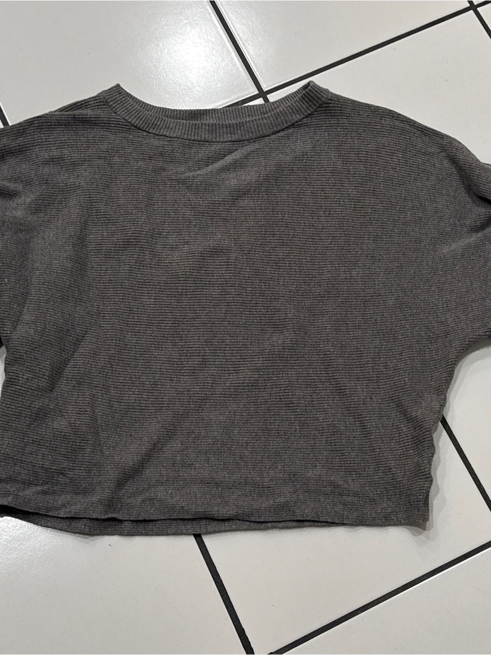 Cupio Gray Off-the-Shoulder Ribbed Sweater - Picture 10 of 10